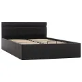 Cadre de lit à rangement hydraulique sans matelas avec LED noir