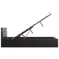 Cadre de lit à rangement hydraulique sans matelas avec LED noir