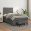 cadre de lit avec matelas Gris 120x200 cm Similicuir