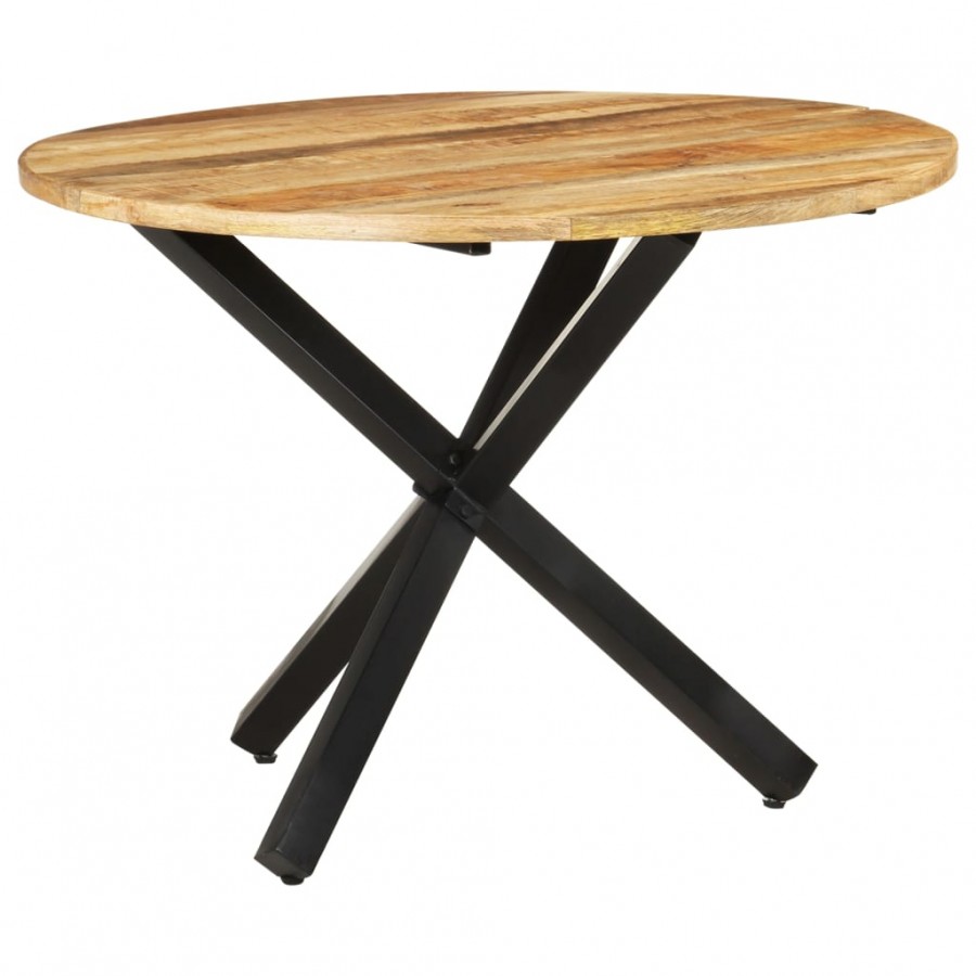 Table à dîner ronde 100x100x75 cm Bois de manguier brut