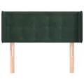 Tête de lit avec oreilles Vert foncé 83x16x78/88 cm Velours