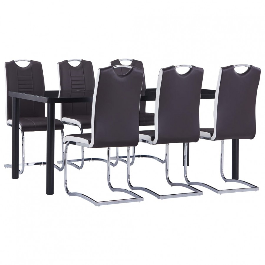 Ensemble de salle à manger 7 pcs Similicuir Marron