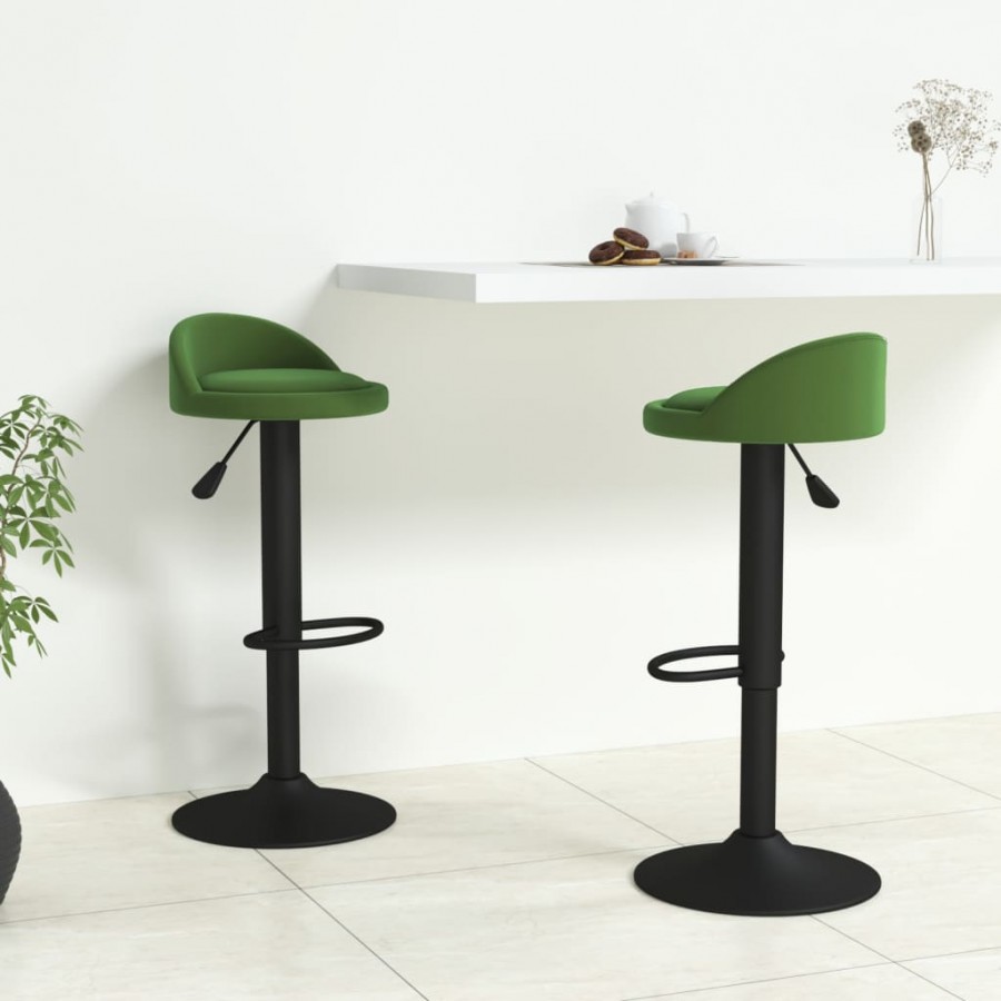 Tabourets de bar lot de 2 vert foncé velours