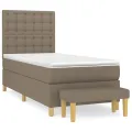 cadre de lit avec matelas Taupe 80x200 cm Tissu