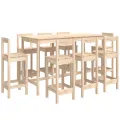 Ensemble de bar 9 pcs Bois de pin massif