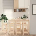 Ensemble de bar 9 pcs Bois de pin massif