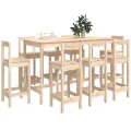 Ensemble de bar 9 pcs Bois de pin massif
