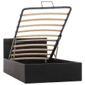 Cadre de lit à rangement hydraulique sans matelas avec LED noir