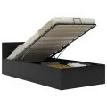 Cadre de lit à rangement hydraulique sans matelas avec LED noir
