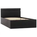 Cadre de lit à rangement hydraulique sans matelas avec LED noir