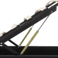 Cadre de lit à rangement hydraulique sans matelas avec LED noir