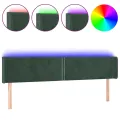 Tête de lit à LED Vert foncé 183x16x78/88 cm Velours