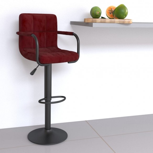 Tabouret de bar Rouge bordeaux Velours