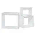 Tables gigognes 3 pcs Blanc Aggloméré