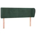 Tête de lit avec oreilles Vert foncé 147x23x78/88 cm Velours