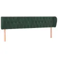 Tête de lit avec oreilles Vert foncé 183x23x78/88 cm Velours