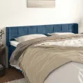 Tête de lit avec oreilles Bleu foncé 163x16x78/88 cm Velours