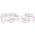 Ensemble de canapés 2 pcs coussins gris clair tissu