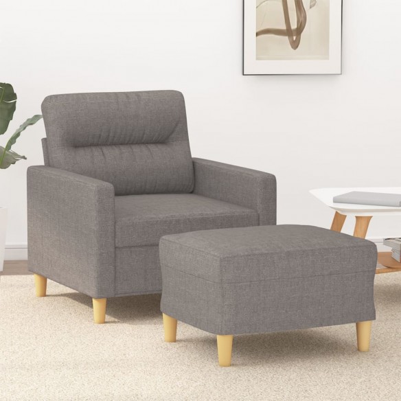 Fauteuil avec repose-pied Taupe 60 cm Tissu