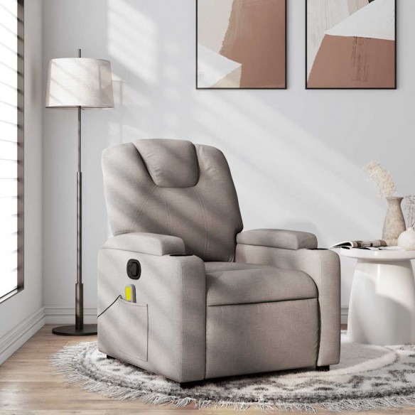 Fauteuil de massage inclinable Taupe Tissu