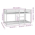 Lit superposé sans matelas 90x200 cm bois de pin massif