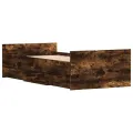 Cadre de lit sans matelas chêne fumé 100x200 cm
