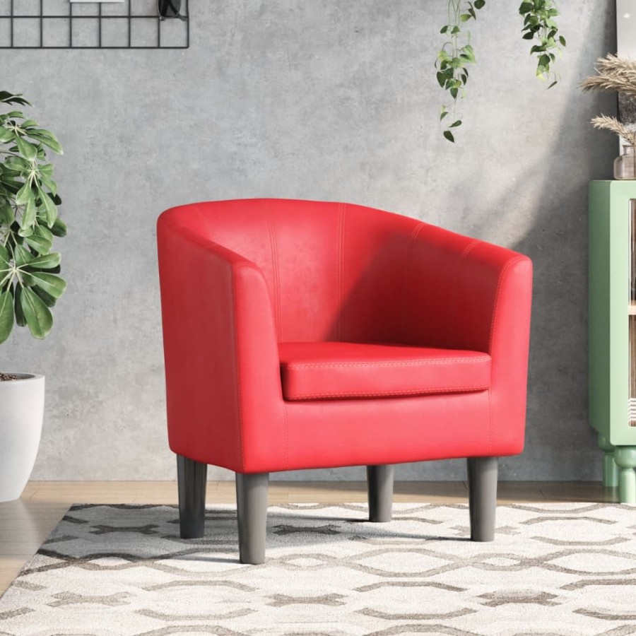 Fauteuil rouge similicuir