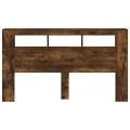 Tête de lit à LED chêne fumé 180x18,5x103,5cm bois d'ingénierie