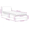 Lit avec matelas noir et blanc 90x200 cm similicuir