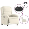 Fauteuil inclinable électrique Crème Velours