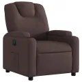 Fauteuil inclinable électrique Marron foncé Tissu