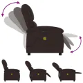 Fauteuil de massage inclinable électrique Marron foncé Tissu