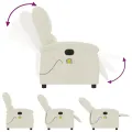 Fauteuil inclinable de massage électrique crème velours