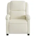 Fauteuil inclinable de massage électrique crème velours