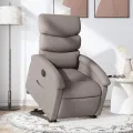 Fauteuil inclinable électrique taupe tissu