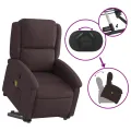 Fauteuil inclinable de massage Marron foncé Tissu
