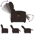 Fauteuil inclinable de massage Marron foncé Tissu