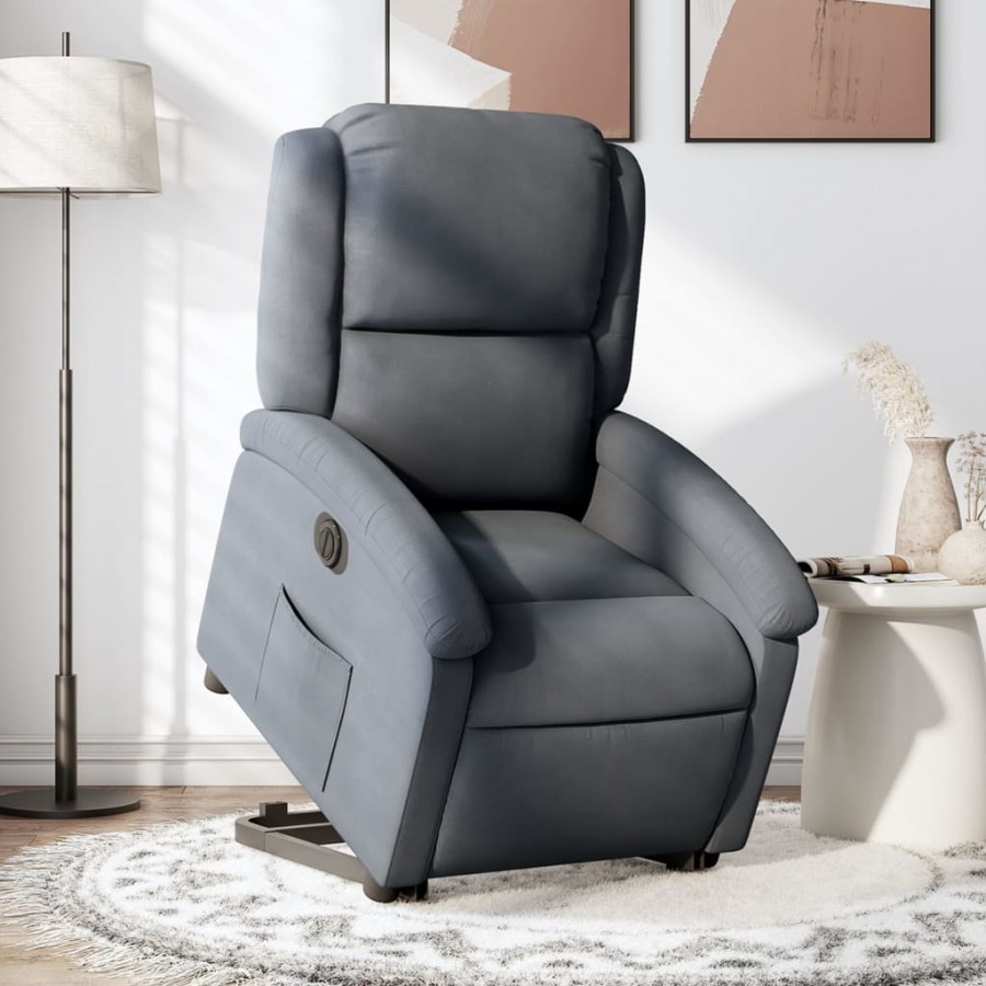 Fauteuil inclinable électrique gris foncé velours