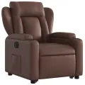 Fauteuil inclinable électrique marron similicuir