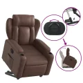 Fauteuil inclinable électrique marron similicuir