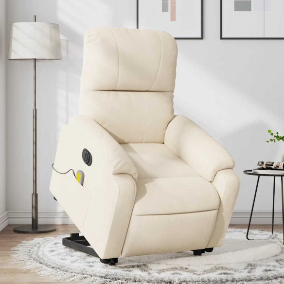 Fauteuil inclinable de massage électrique beige microfibres