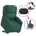 Fauteuil inclinable de massage électrique vert foncé velours