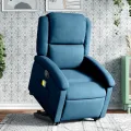 Fauteuil de massage inclinable Bleu Velours