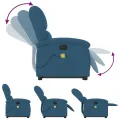 Fauteuil de massage inclinable Bleu Velours