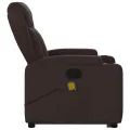 Fauteuil inclinable de massage Marron foncé Tissu