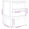 Table de chevet FLORO blanc 45x39x57 cm bois de pin massif