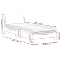 Lit avec matelas blanc et noir 90x190 cm similicuir