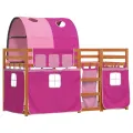 Lit superposé sans matelas rose 80x200 cm bois de pin massif