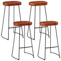 Ensemble de bar 5 pcs bois de manguier brut massif et métal