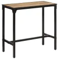 Ensemble de bar 5 pcs bois de manguier brut massif et métal